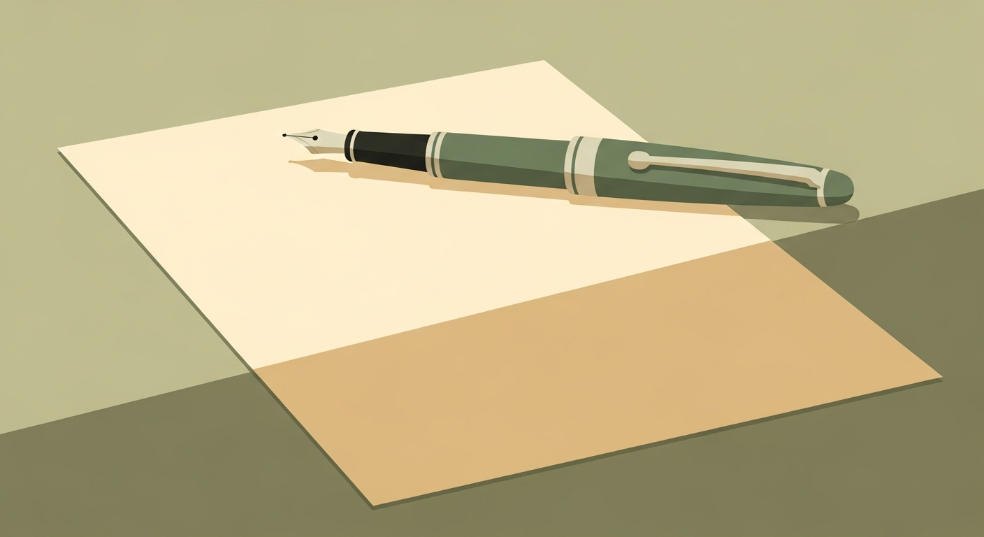 Illustration of a professional letter on a desk